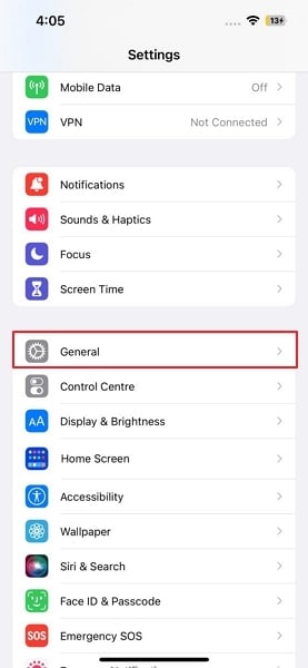 go for general settings