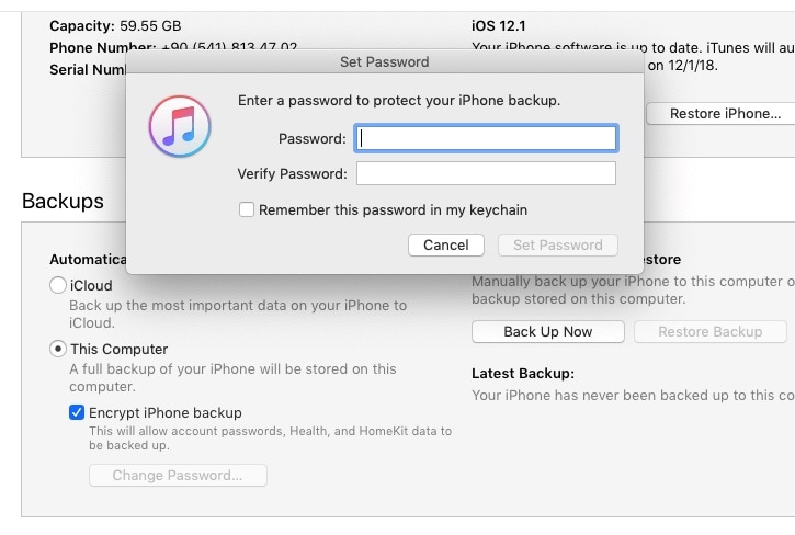 itunes password