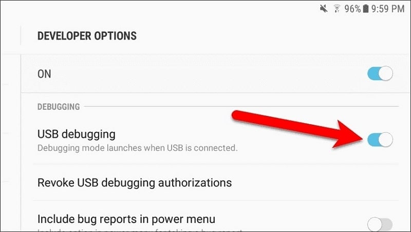 enable usb debugging