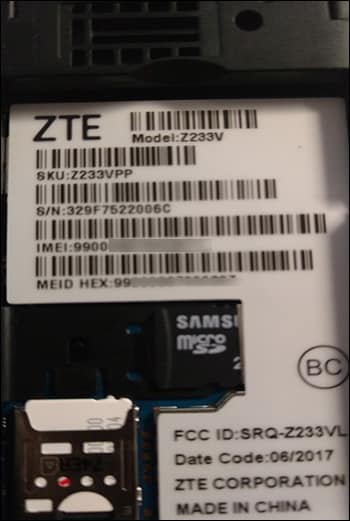 zte imei