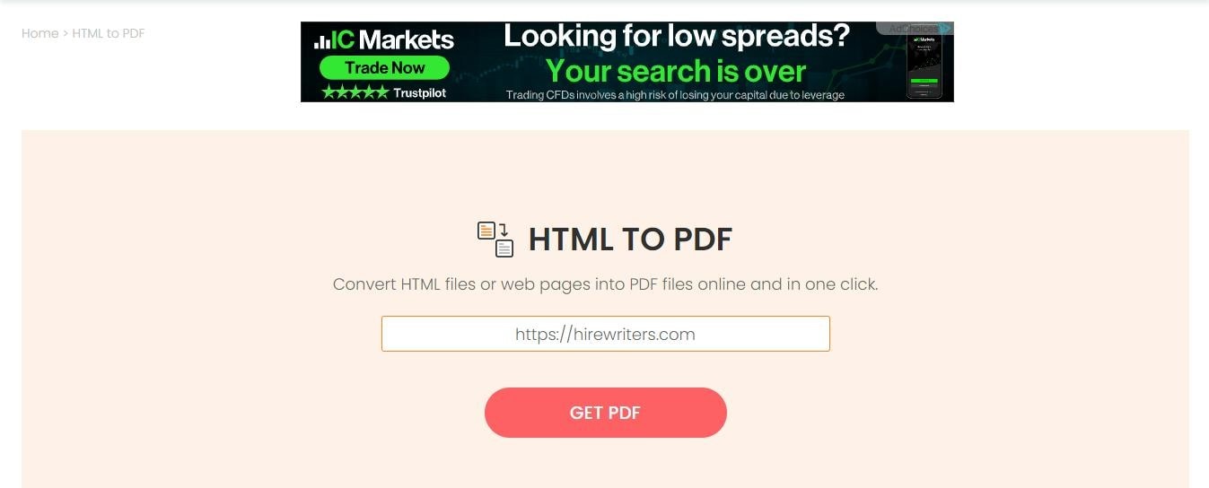 convert html to pdf