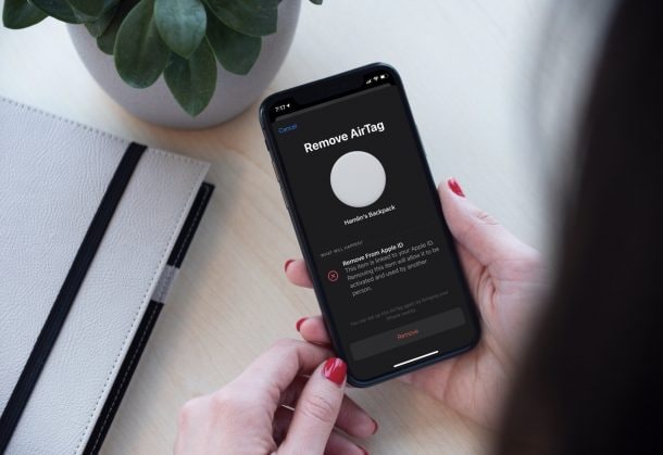 remove airtag on iphone