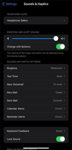 adjust ringer and alerts setting