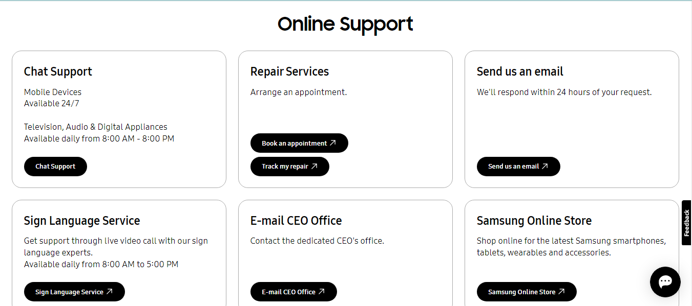 samsung online support