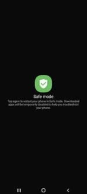 safe mode on the android screen