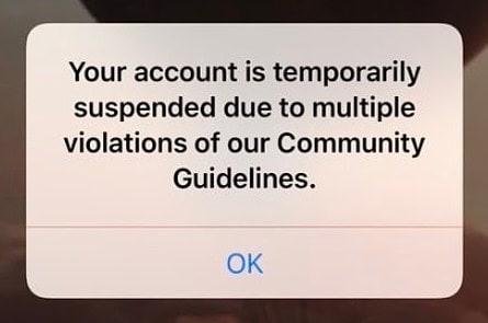 tiktok account temporary ban