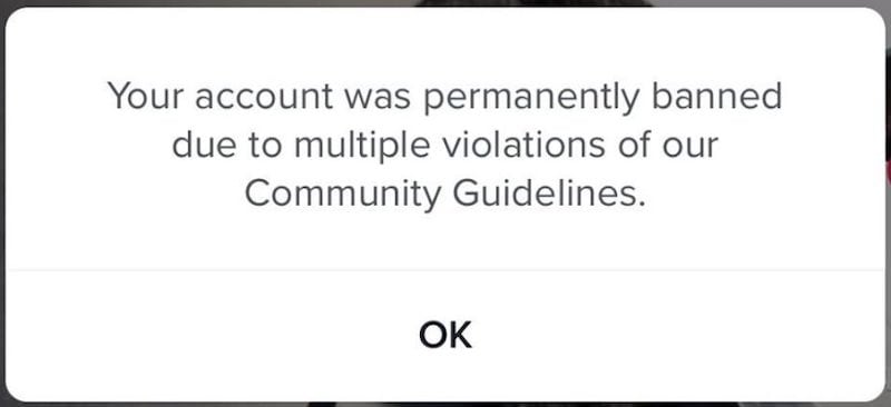 tiktok account permanent ban