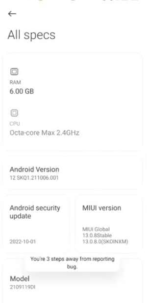 xiaomi all specs interface