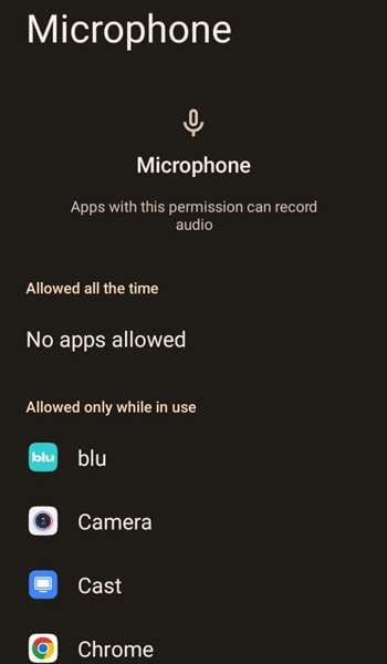 Android phone’s settings with a headset.