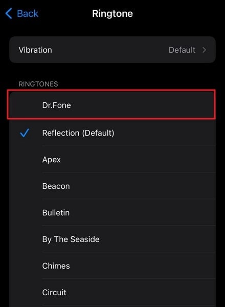 choose dr.fone ringtone