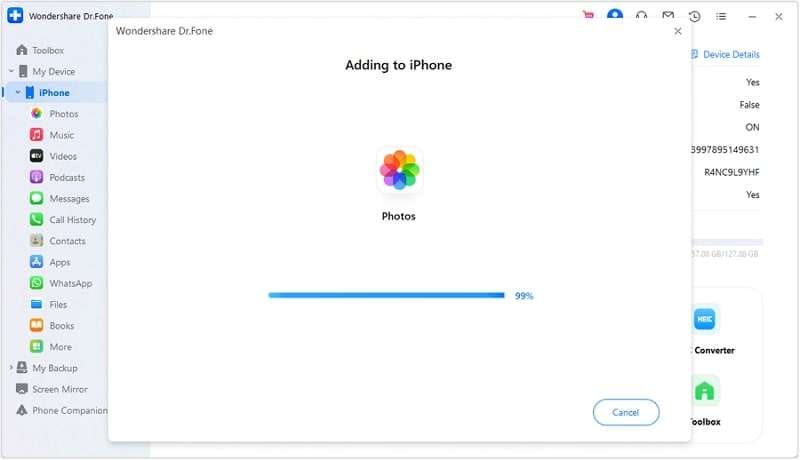 adding photos to iphone