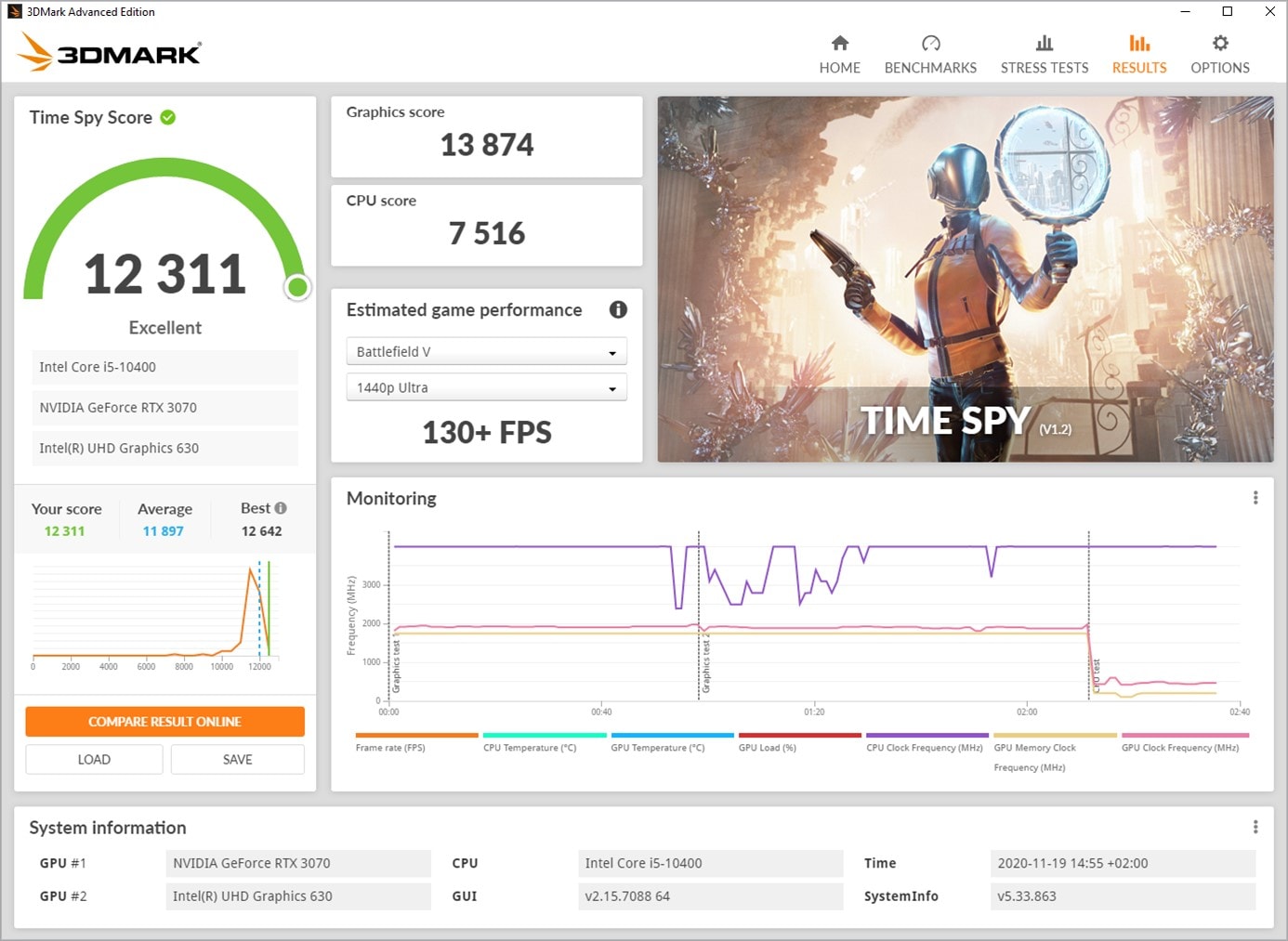 3d mark interface