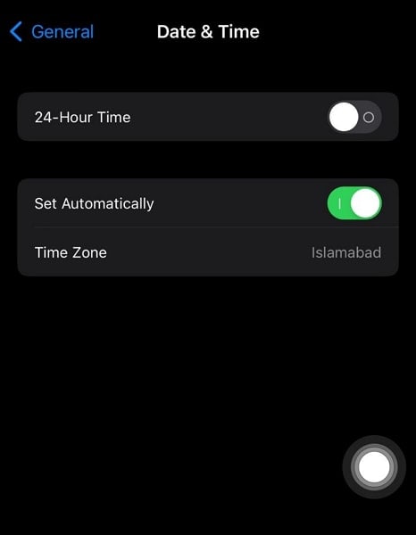 adjust data and time settings