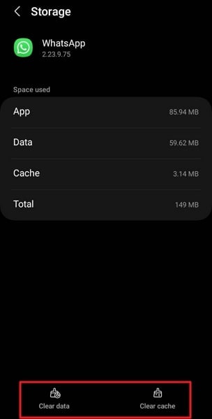 clear data and cache