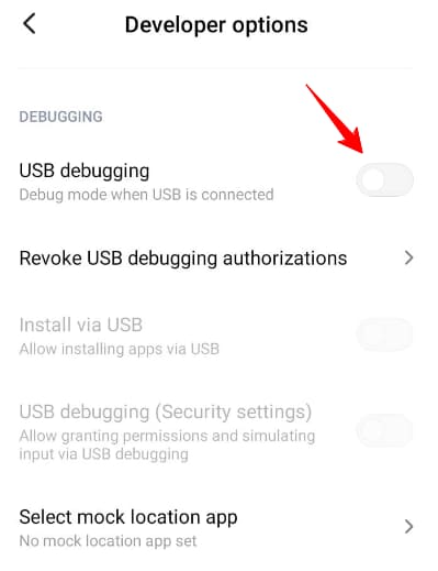 enabling usb debugging on xiaomi