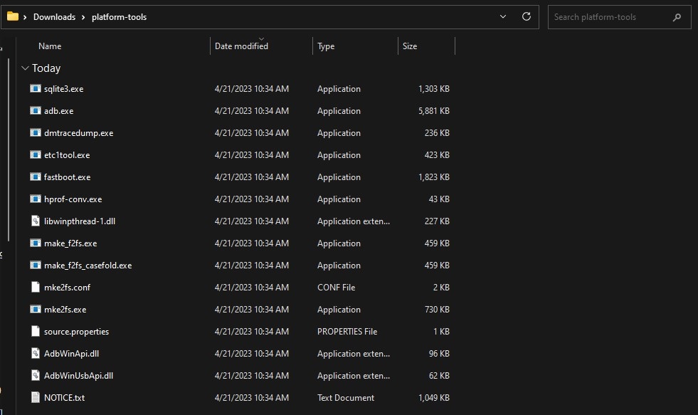 android sdk platform tools