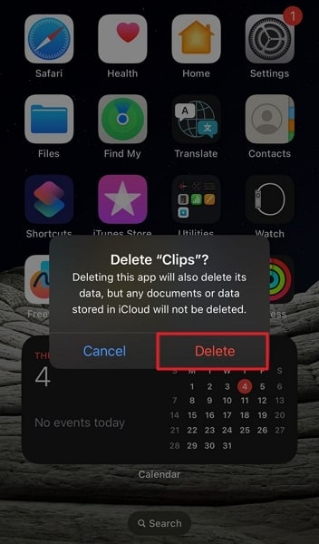 choose the delete option