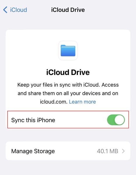 sync iphone