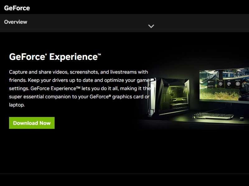 Download GeForce Experience on the computer