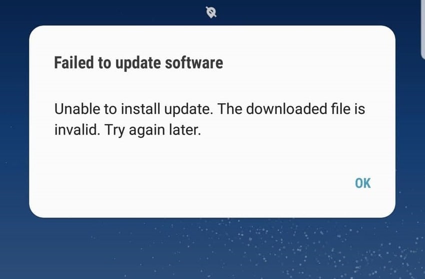 a failed samsung update