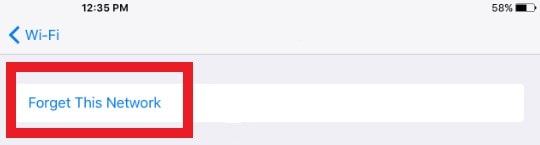 forget ipad network