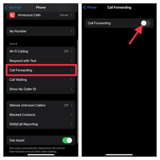 turn off call forwarding