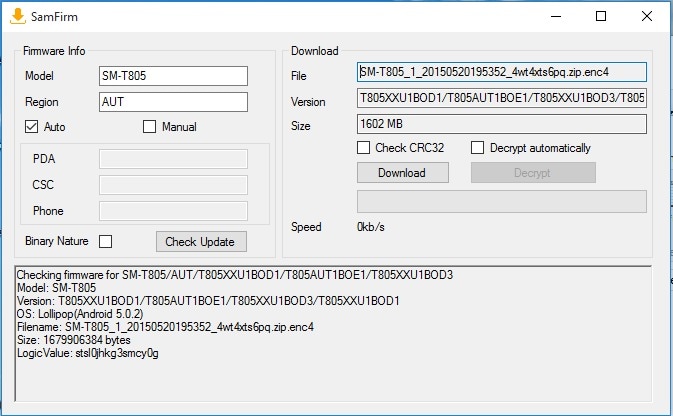 samsung firmware download with samfirm