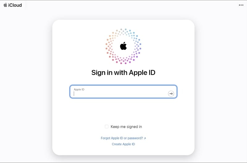 login into icloud account