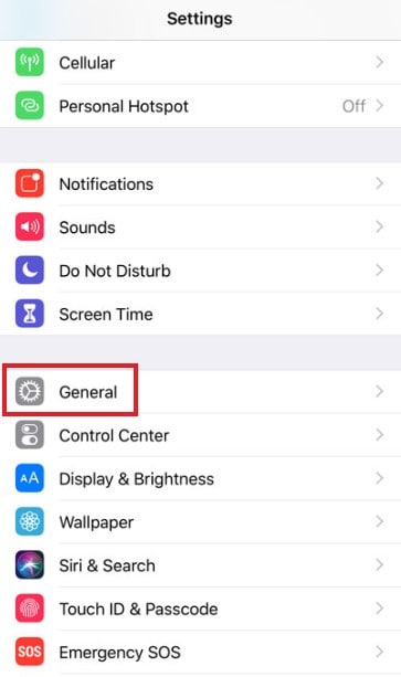 settings app general