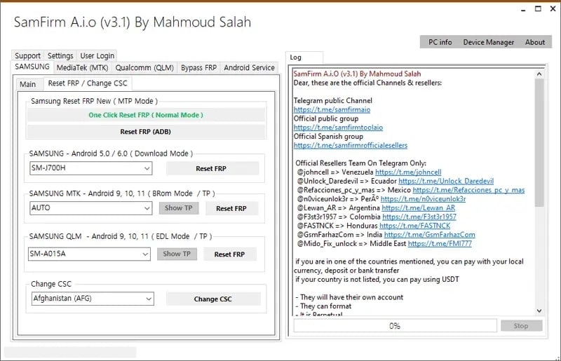 samfirm aio bypass tool