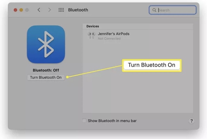 enbale bluetooth on mac