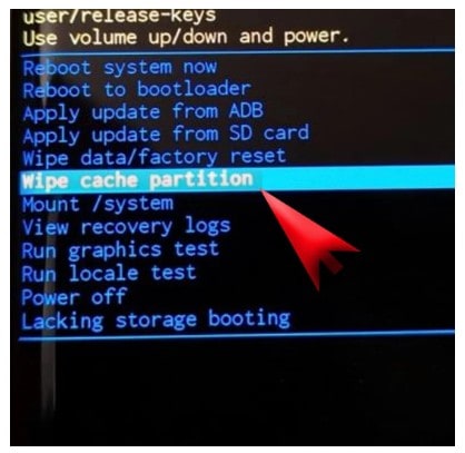 wipe cache partition android phone