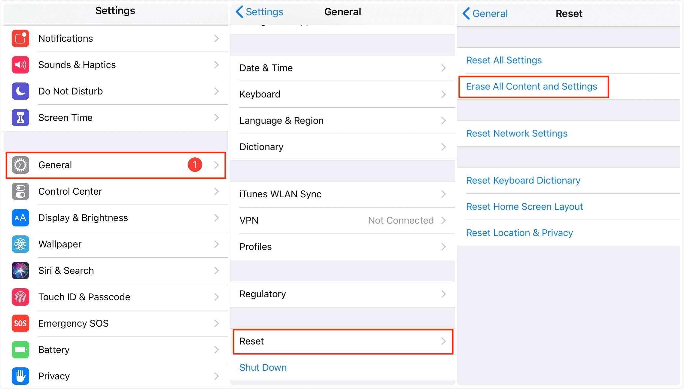 iphone erase all content and settings