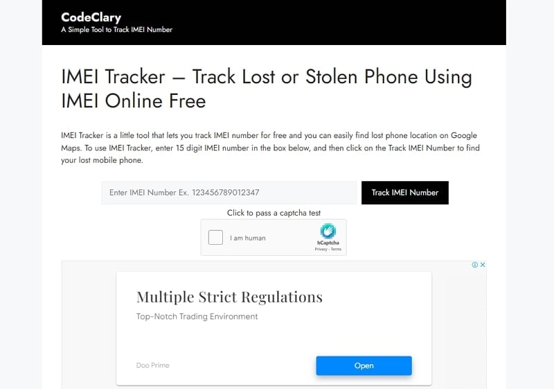 codeclary imei tracker