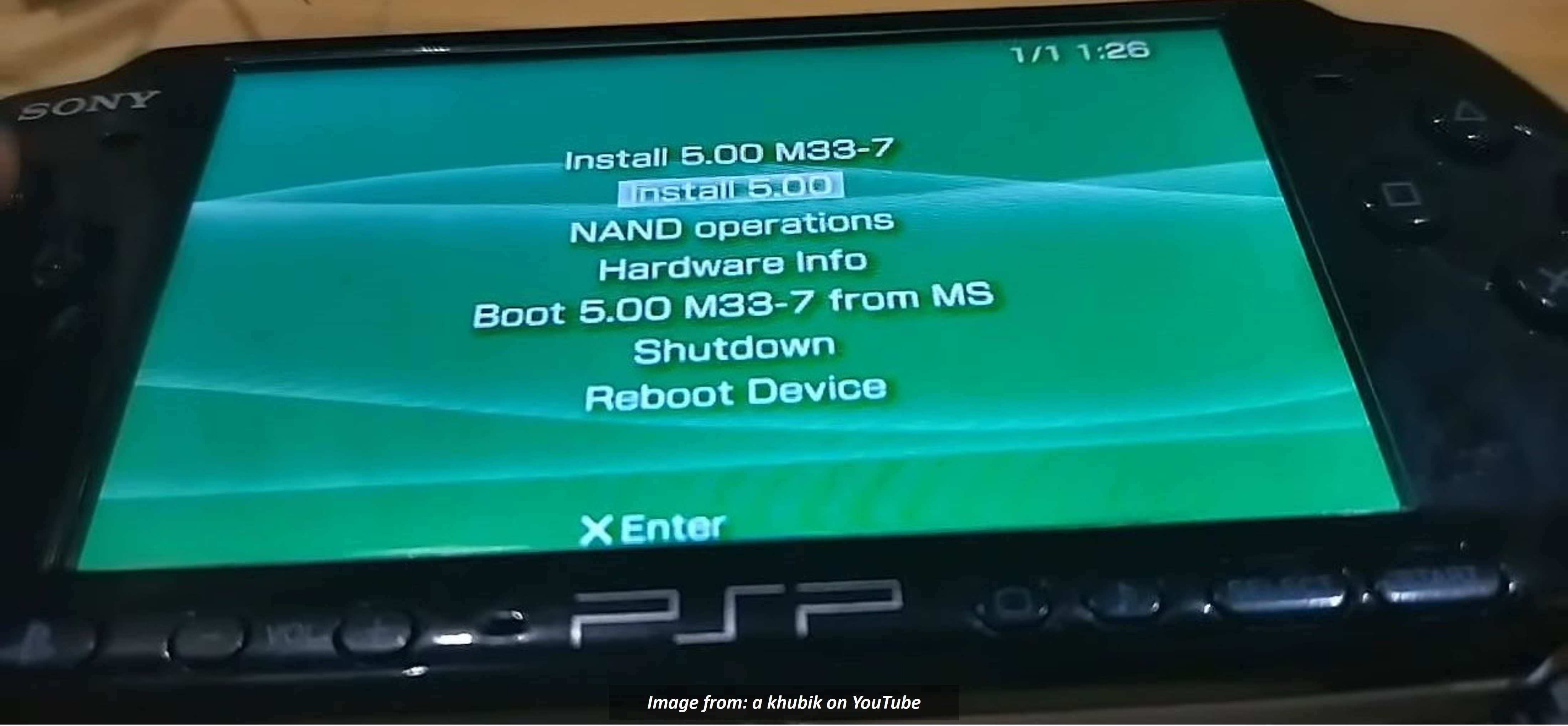 install 5.00 on psp