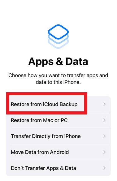 restore iphone from icloud