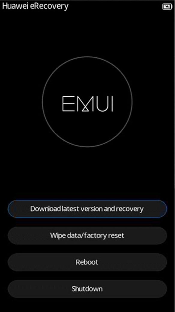 huawei erecovery mode interface