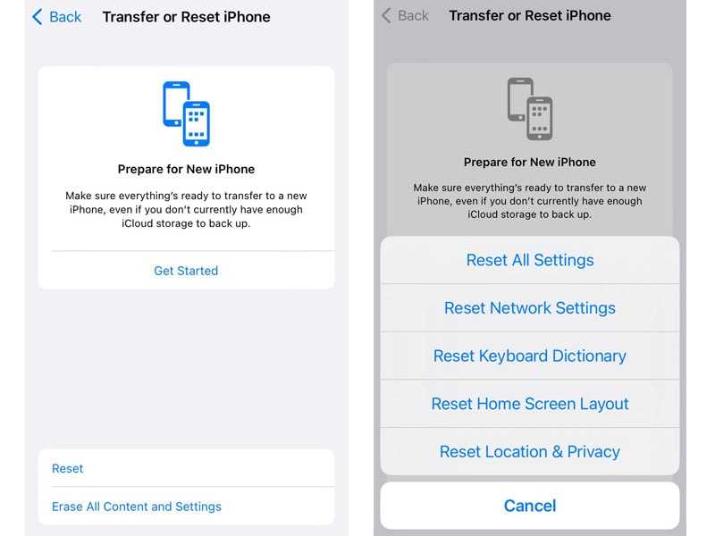 Reset Keyboard Dictionary.