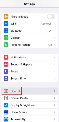 general settings iphone