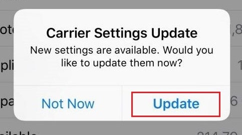 carrier settings update