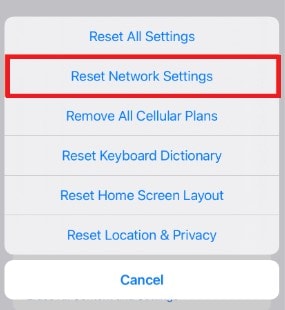 reset network settings