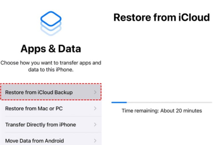 restore data from icloud backup