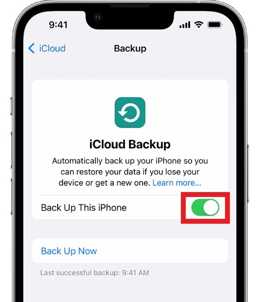 iphone 13 backed up to icloud