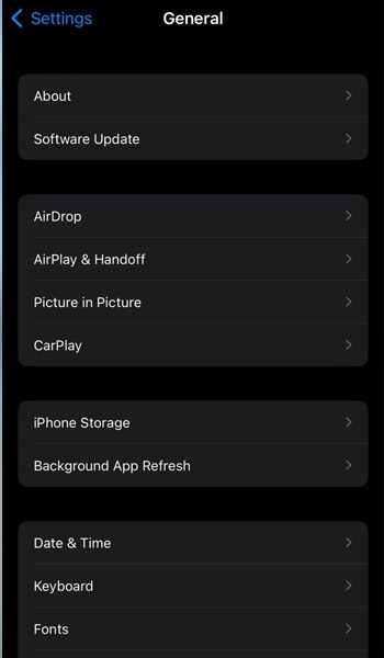 Open iPhone storage settings.