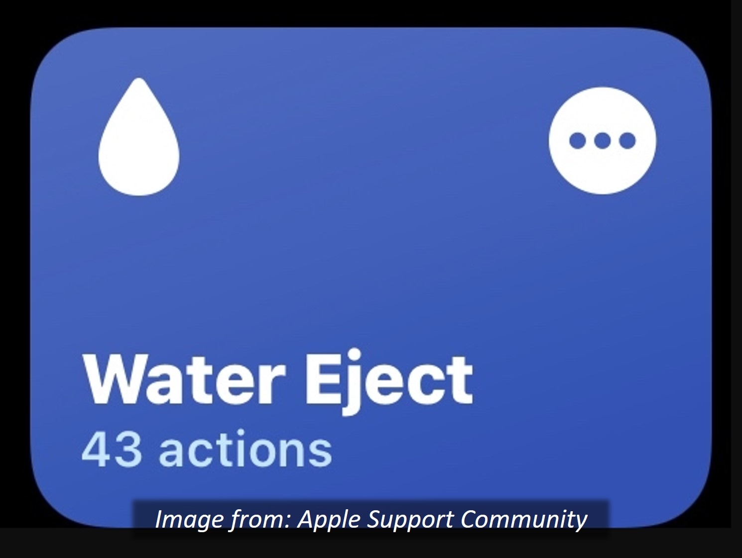 water eject shortcut for iphone