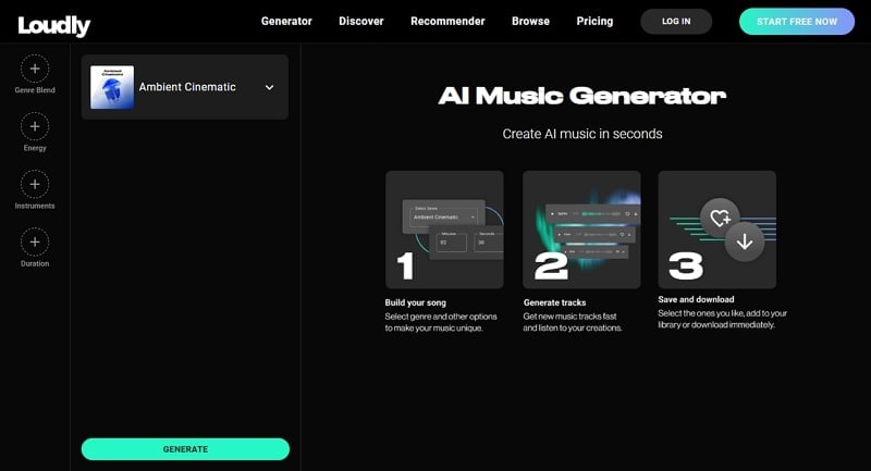 loudly online ai music app