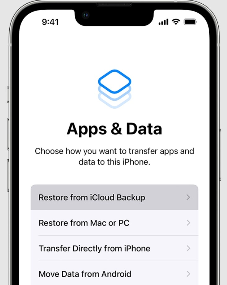 iphone select app transfer method