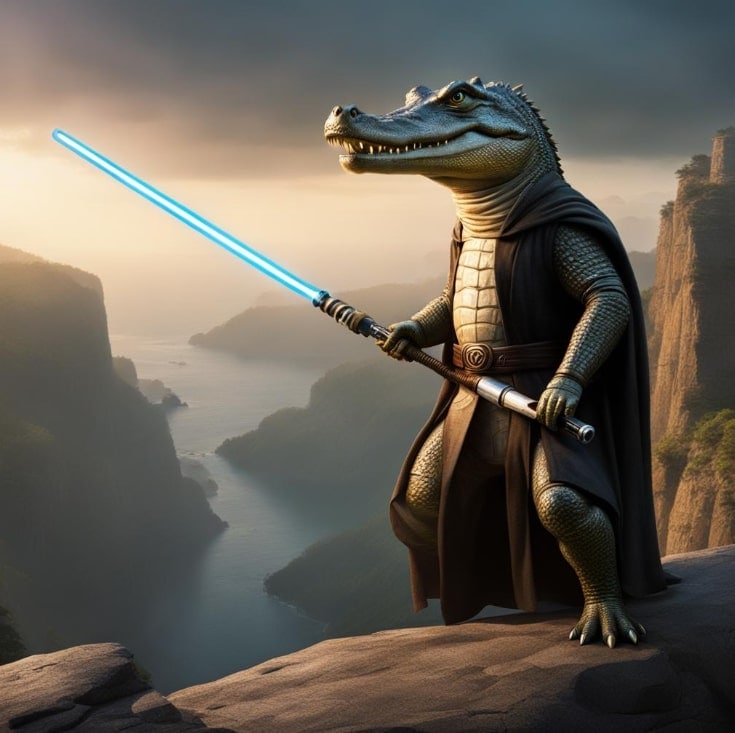 ai generated crocodile jedi