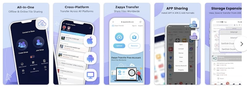 zapya android data transfer app