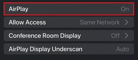 turn airplay on
